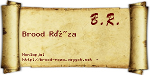 Brood Róza névjegykártya
